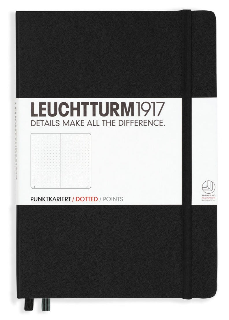 Leuchtturm1917 Hard Cover A5 Notebook Dotted - Black