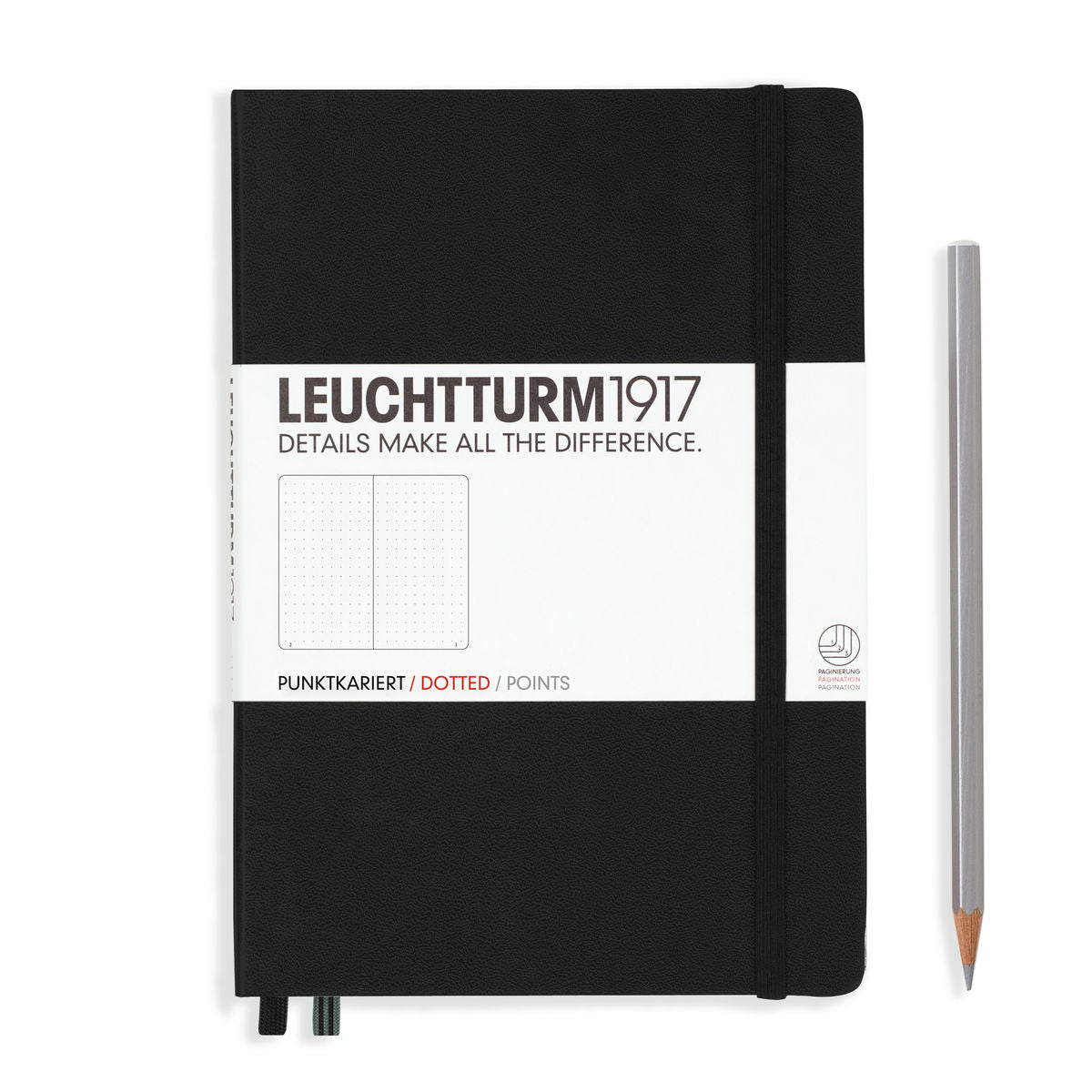 Leuchtturm1917 Hard Cover A5 Notebook Dotted - Black