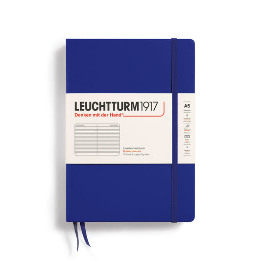 Leuchtturm1917 Hard Cover A5 Ruled Notebook Ruled - Ink