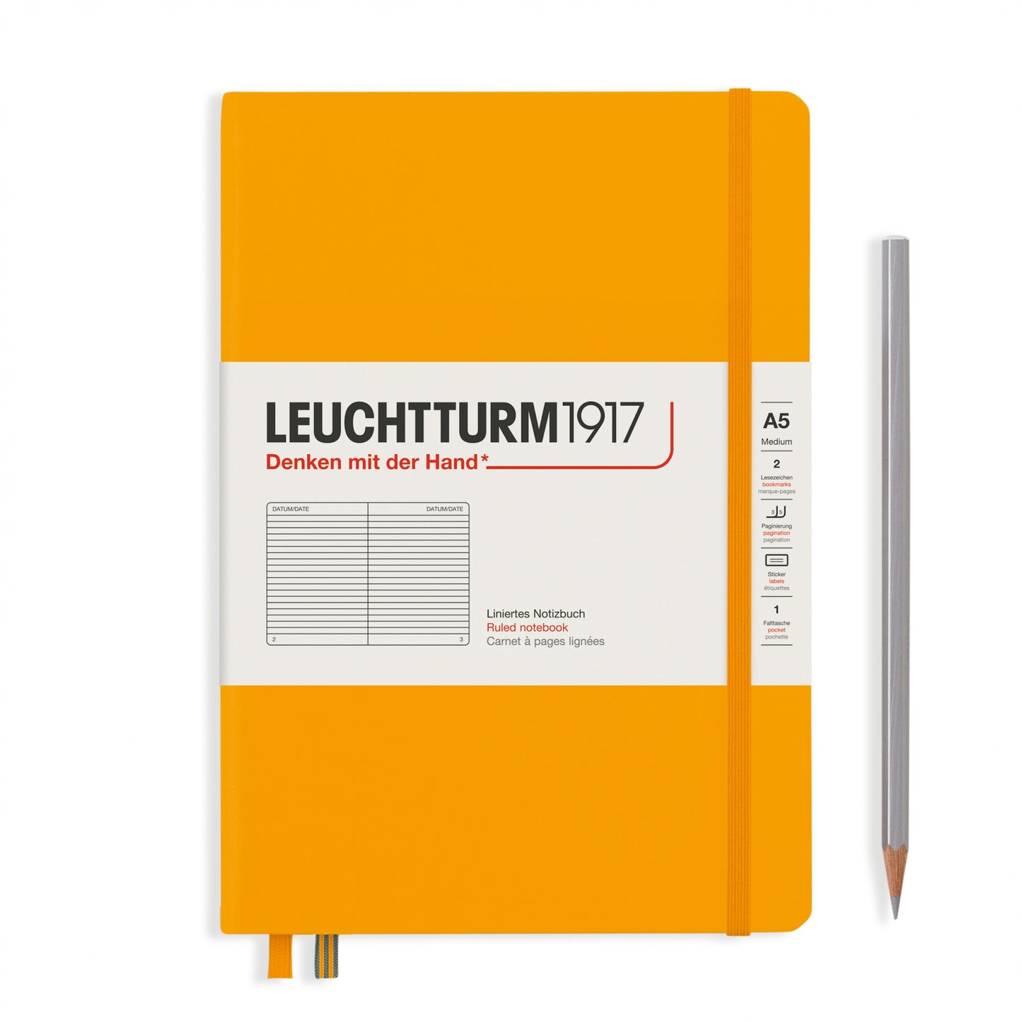 Leuchtturm1917 Hard Cover A5 Ruled Notebook Ruled - Rising Sun